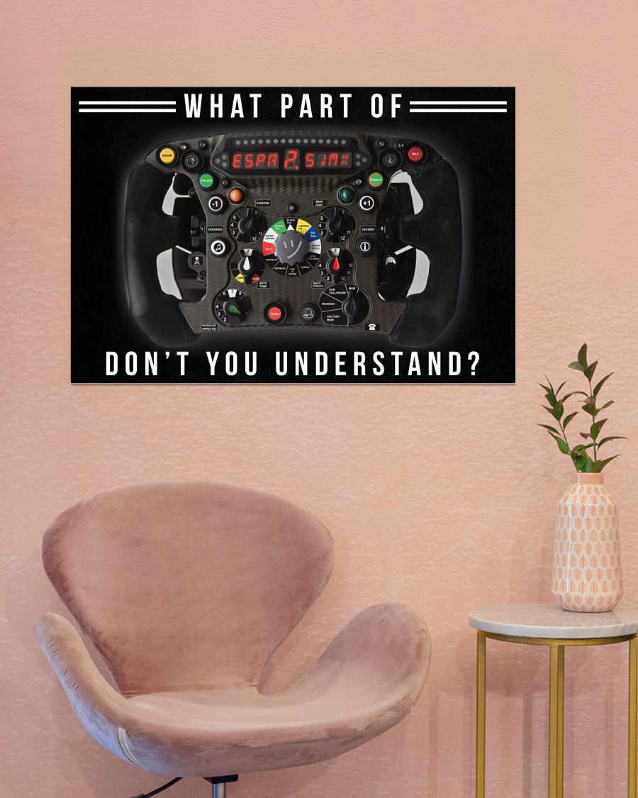 What apart of Don't you understand F1 Steering Wheel posterv