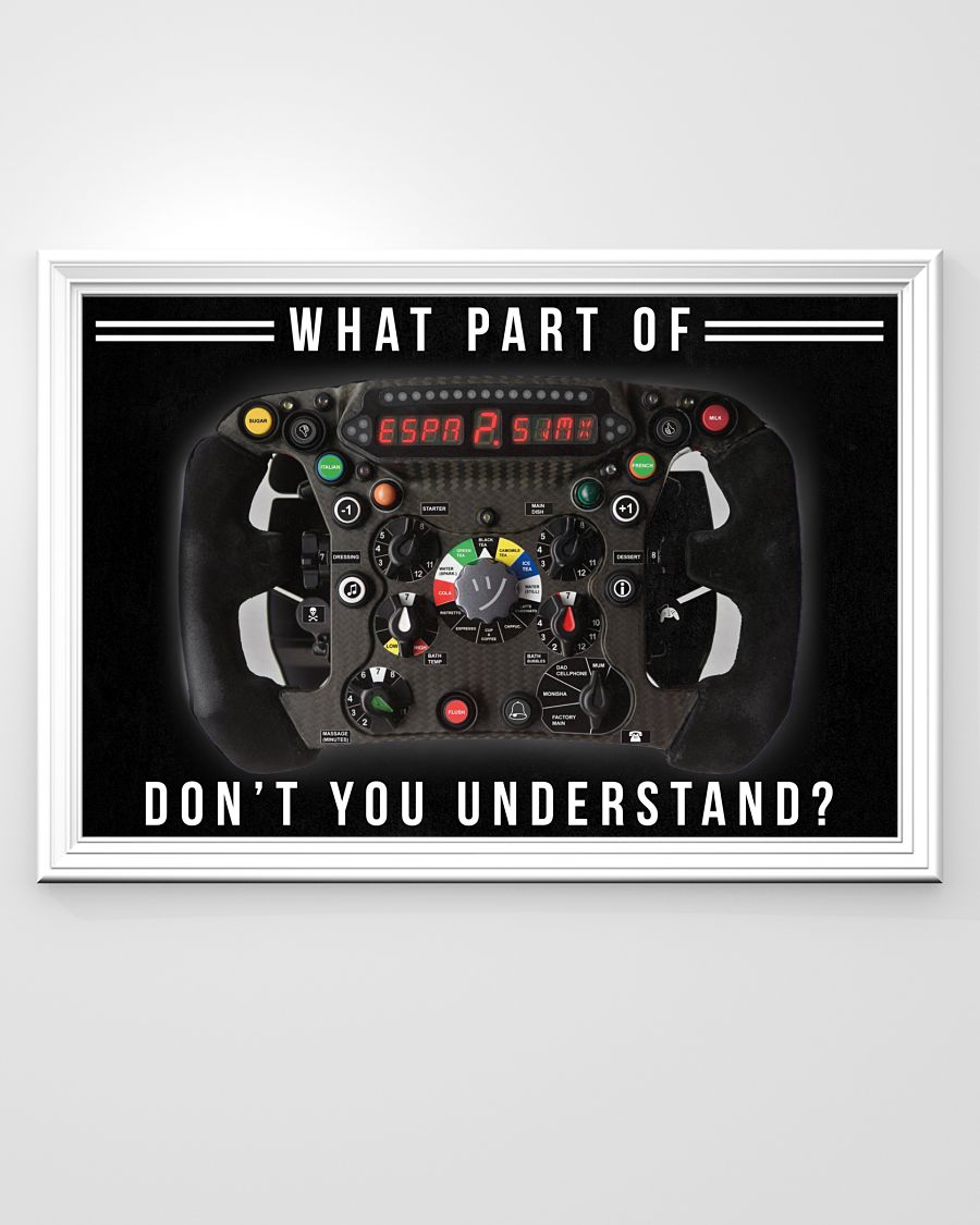 What apart of Don't you understand F1 Steering Wheel posterz