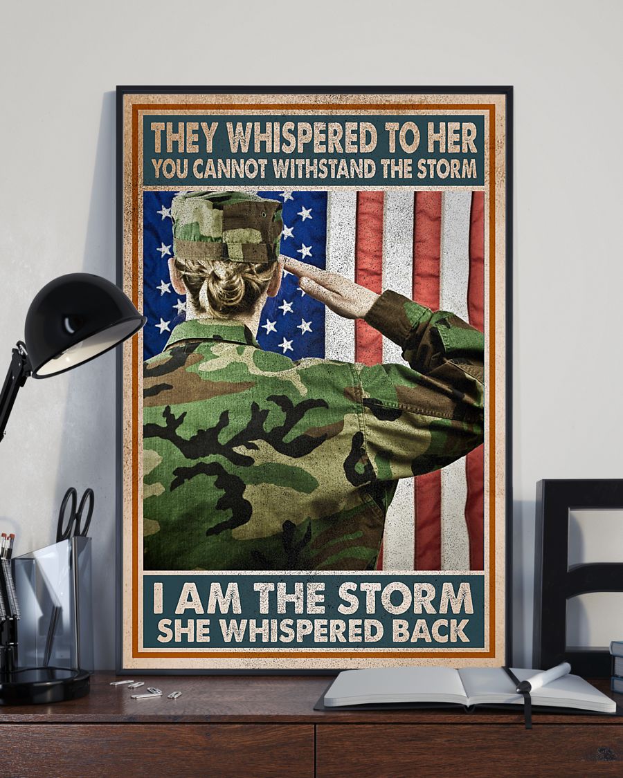 Woman Soldier I Am The Storm She Whispered Back Poster