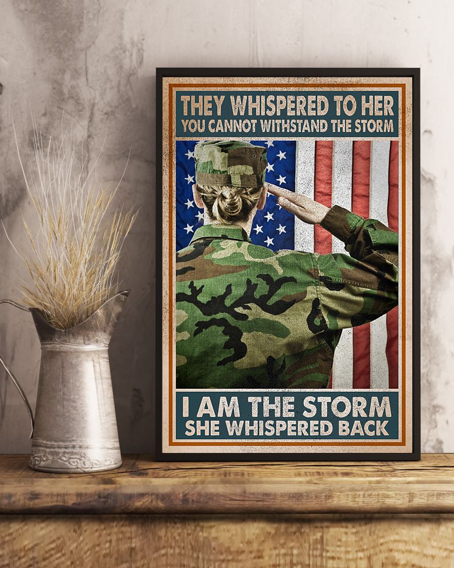 Woman Soldier I Am The Storm She Whispered Back Poster