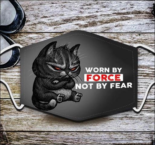 Worn by force not by fear black cat anti pollution face mask