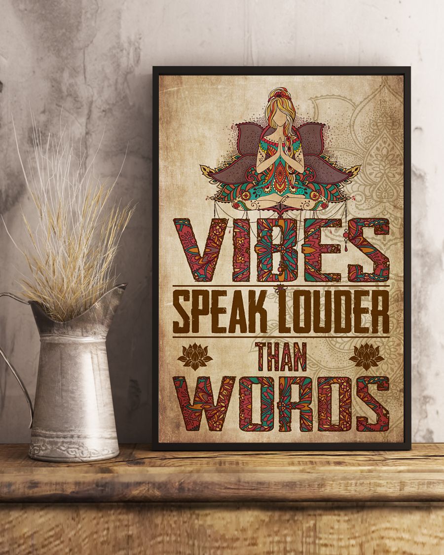 Yoga Vibes Speak Louder Than Words Posterc