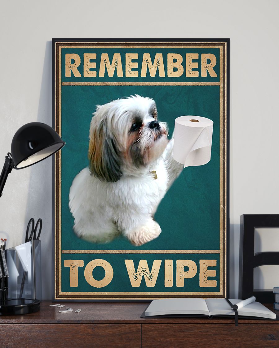 dog remember to wipe poster