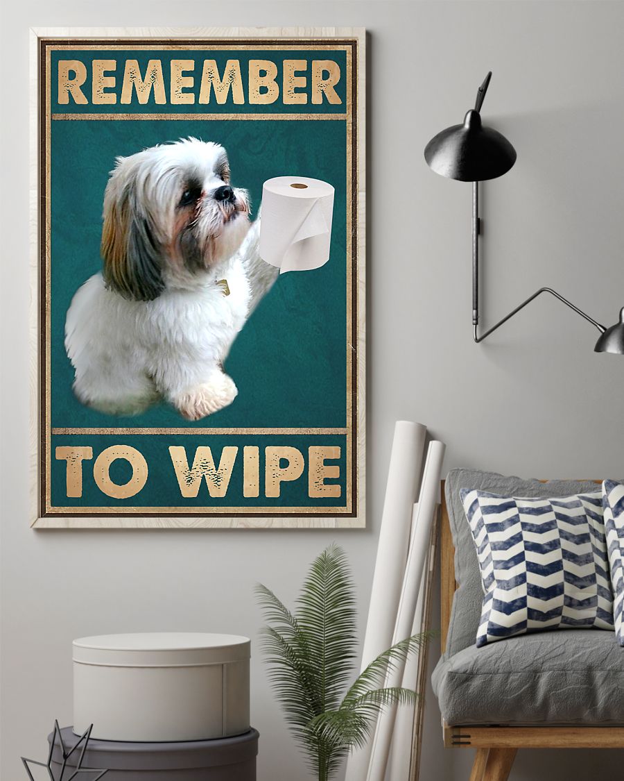 dog remember to wipe poster