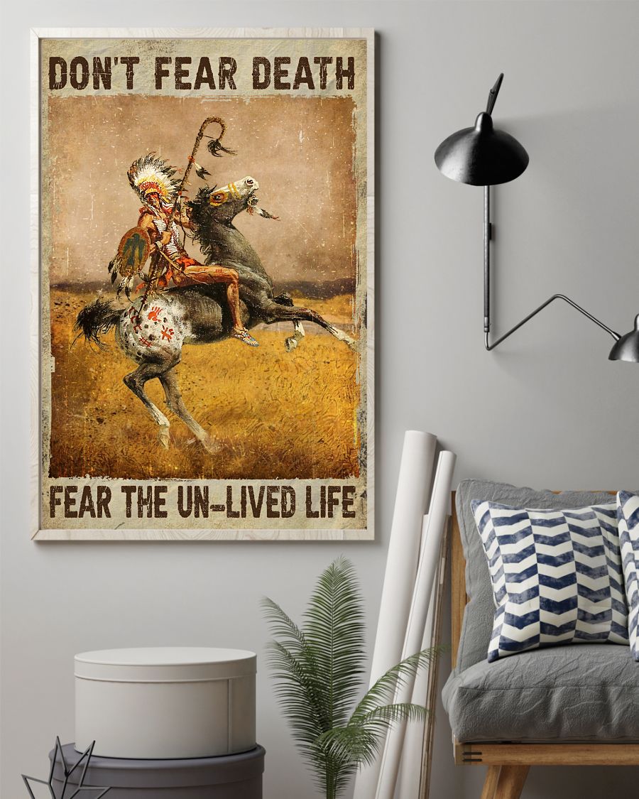 Us Store Native Don't Fear Death Fear The Unlived Life Poster