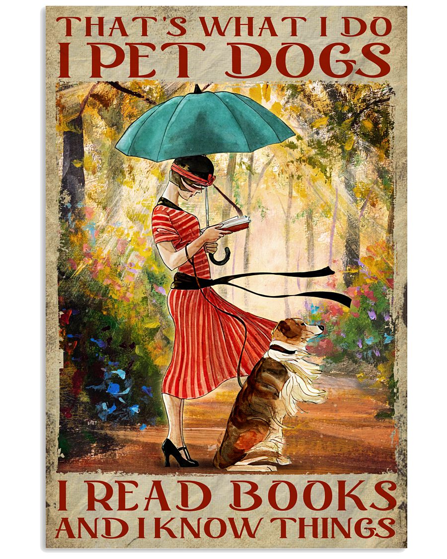 Umbrella Girl That's What I Do I Pet Dog I Read Books Poster