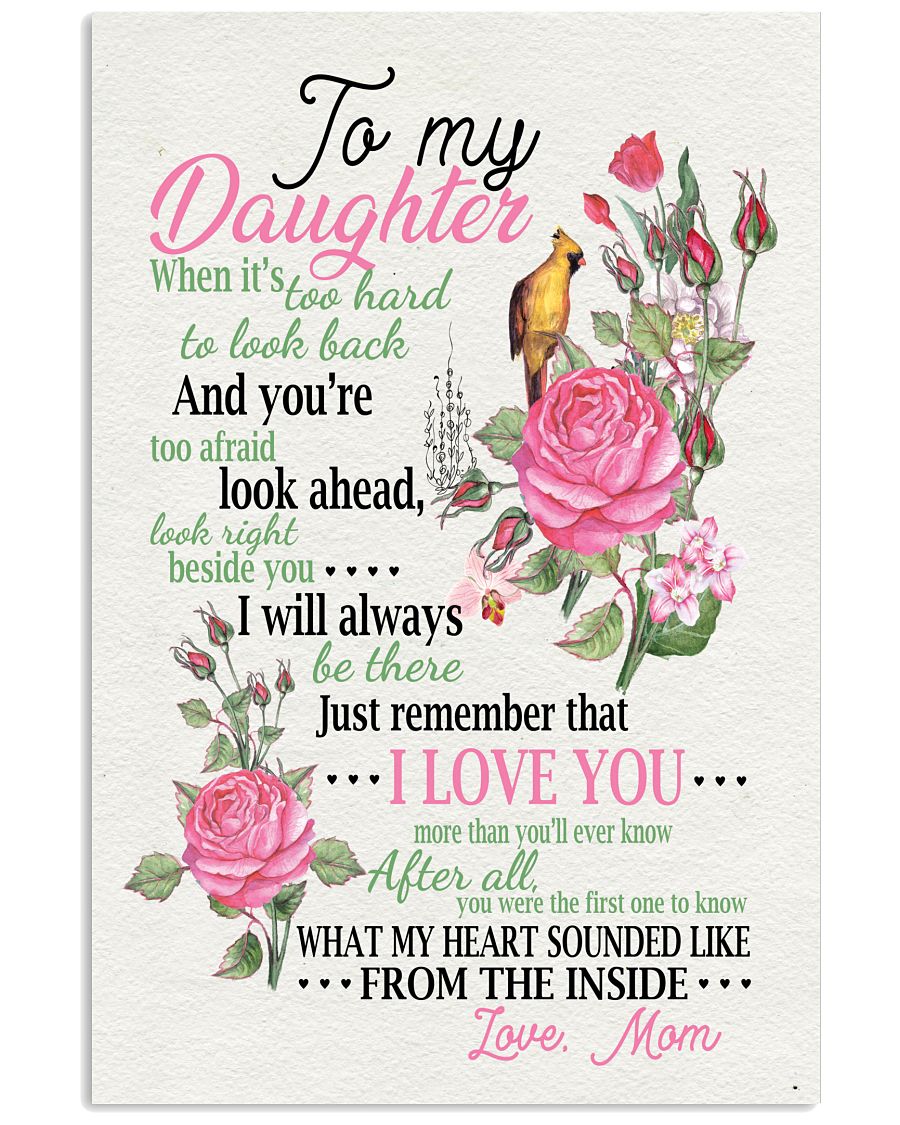 To My Daughter Love Mom Roses Poster