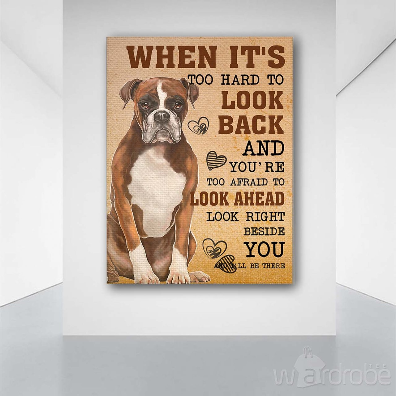 US Shop Look Right Beside You I'll Be There Boxer Dog Poster