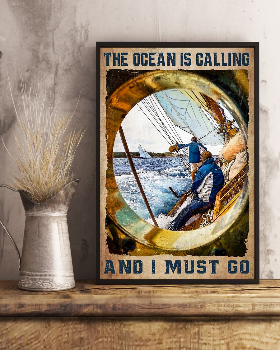 Review The Ocean Is Calling And I Must Go Vintage Poster