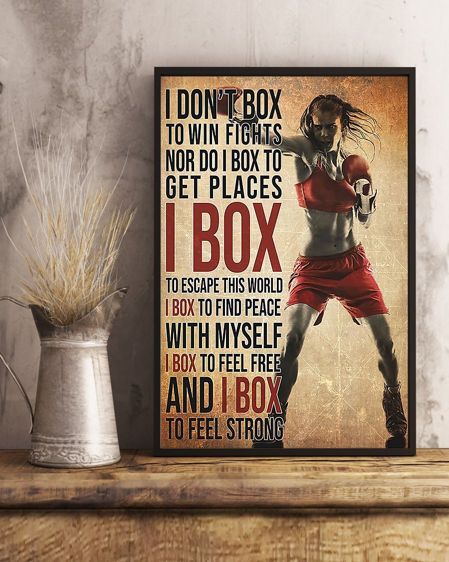 Boxing Girl I Box To Feel Strong Poster
