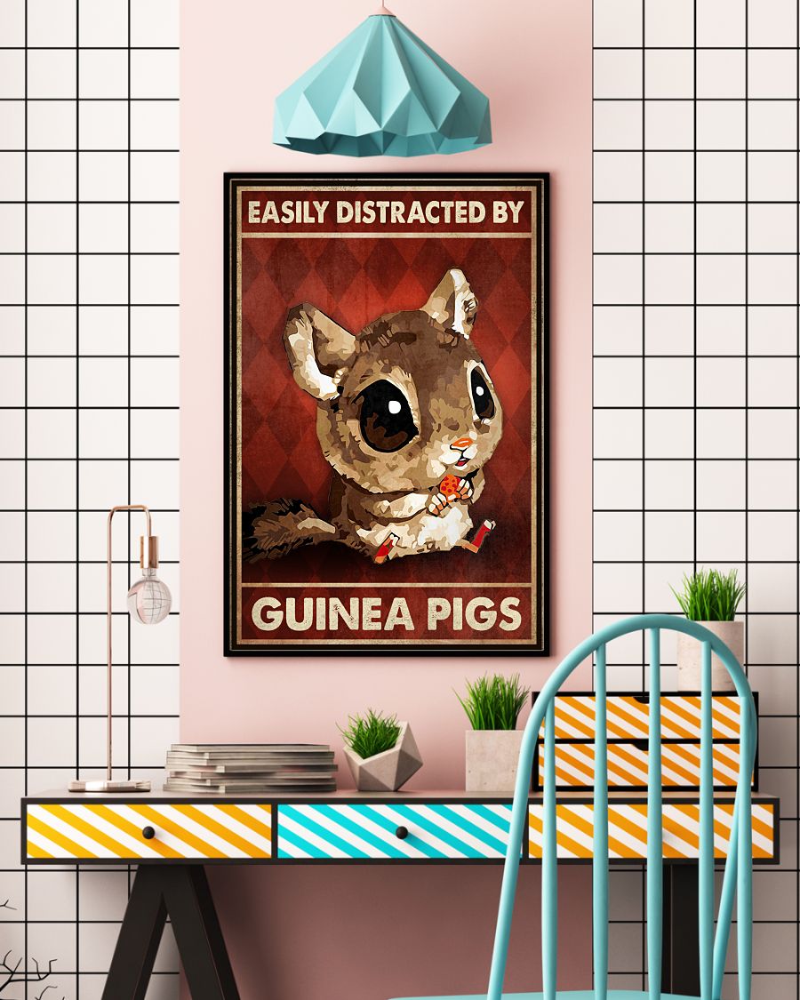 Clothing Easily Distracted By Guinea Pigs Poster