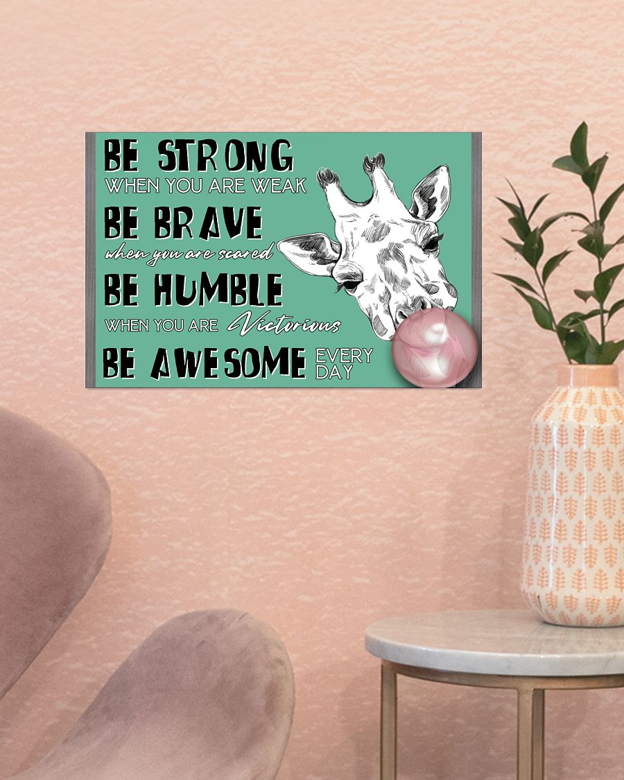 Luxury Giraffe Be Awesome Every Day Poster