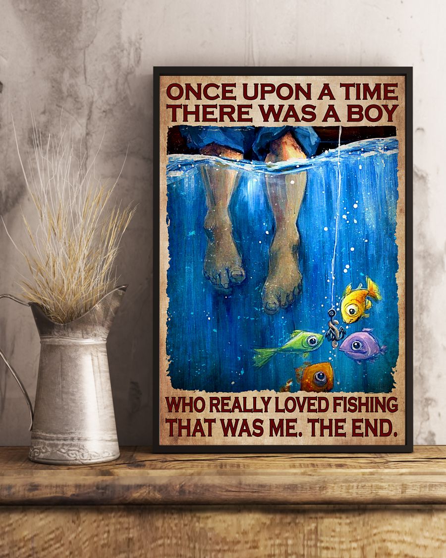 Awesome There Was A Boy Who Really Loved Fishing Poster