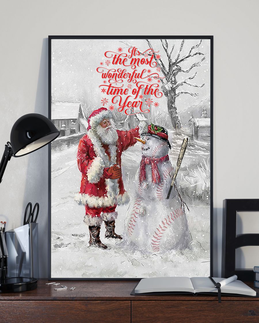 Best Shop It's The Most Wonderful Time Of The Year Santa And Snowman Poster