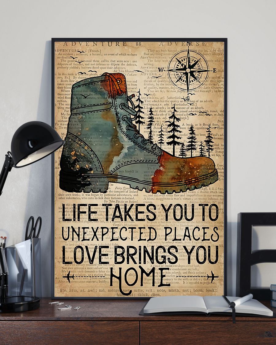 Esty Hiking Life Takes You To Unexpected Places Love Brings You Home Poster