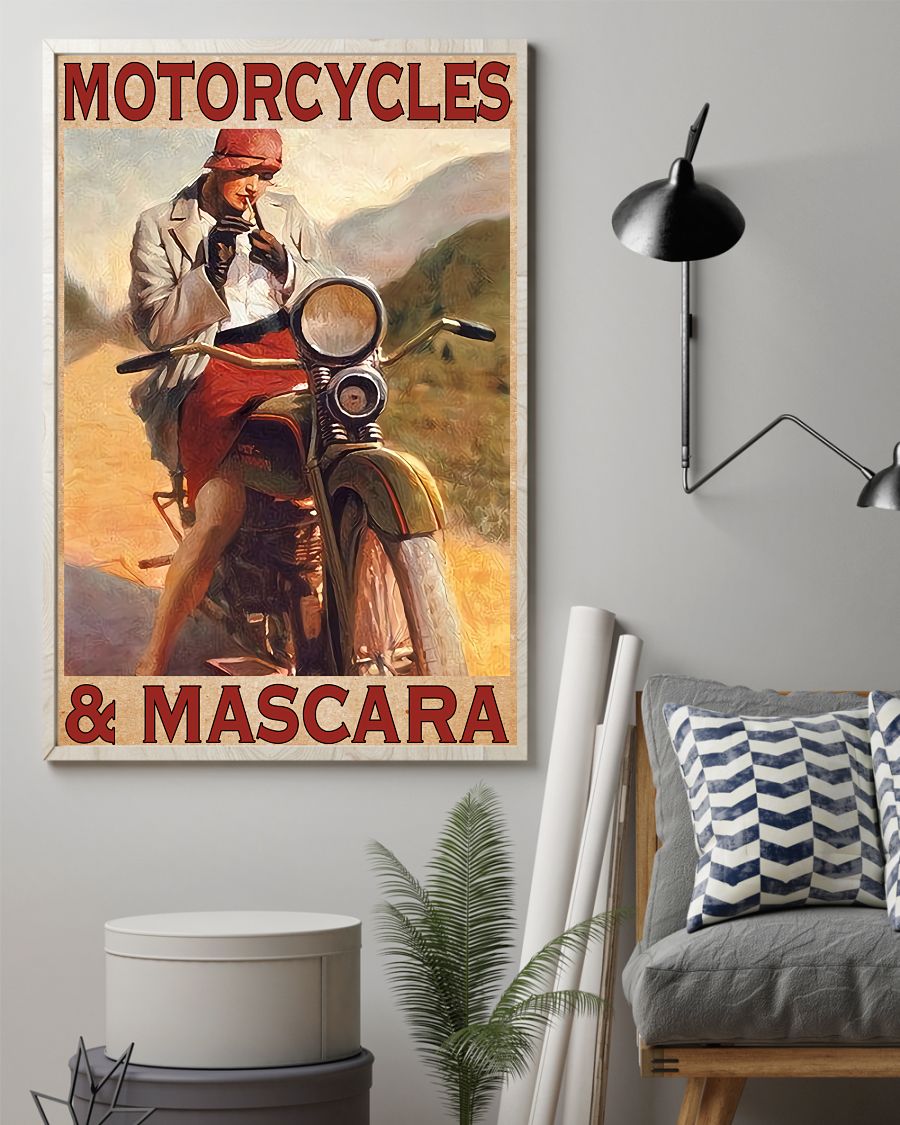Unisex Motorcycle And Mascara Poster