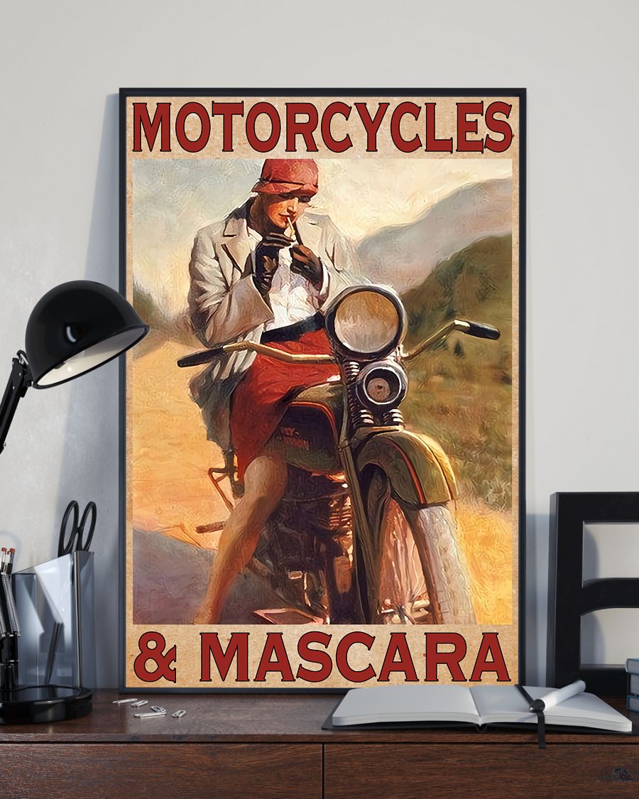 Father's Day Gift Motorcycle And Mascara Poster