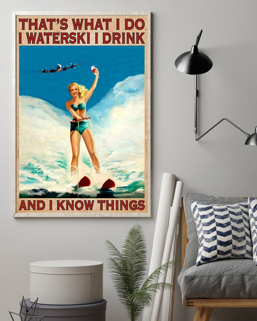 Excellent That's What I Do I Waterski I Drink And I Know Things Poster