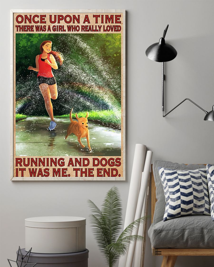  Ships From USA There Was A Girl Who Really Loved Running And Dogs Poster