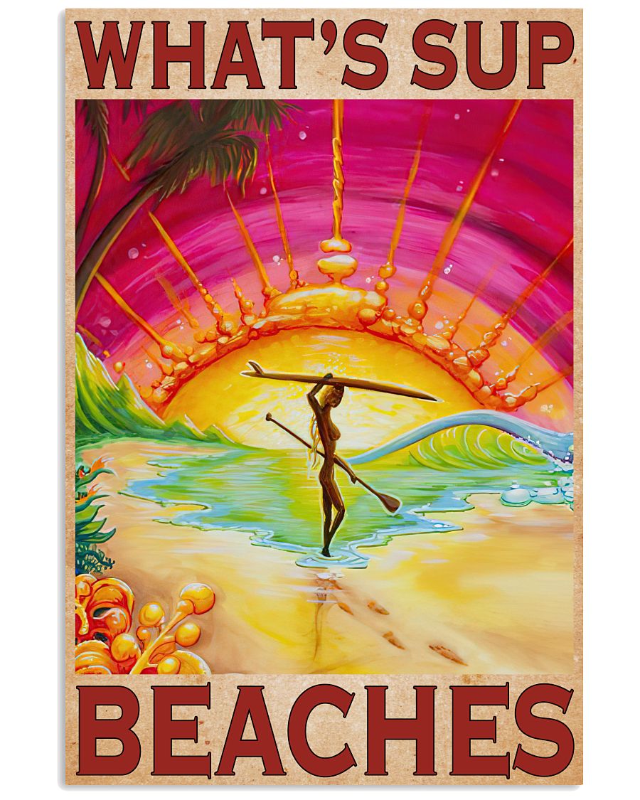 What's Sup Beaches Paddleboard Poster