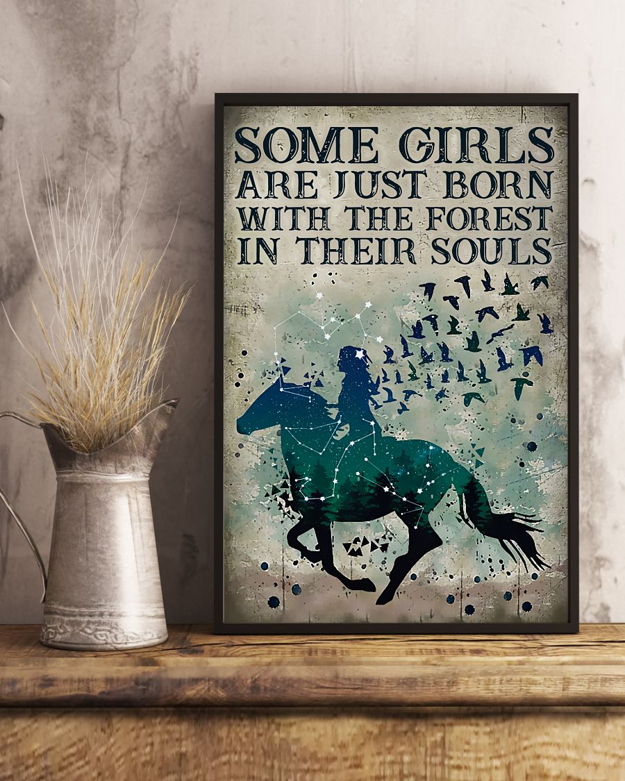 Amazon Some Girls Are Just Born With The Forest In Their Souls Girl Riding Horse Poster