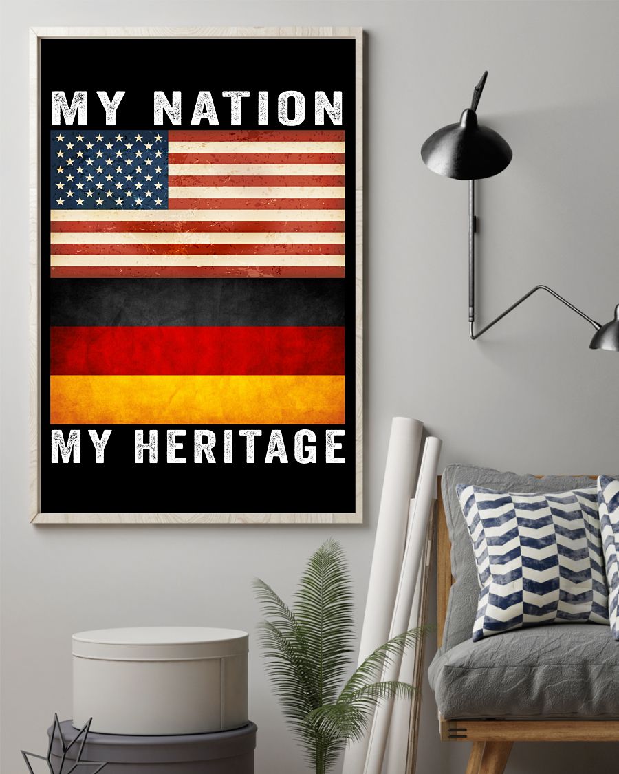 Beautiful German American Flags My Nation My Heritage Poster