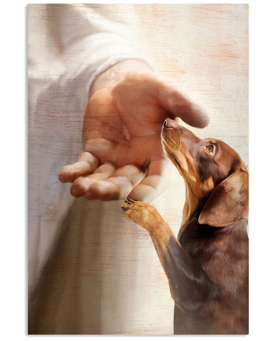 Jesus Hand And Dachshund Poster