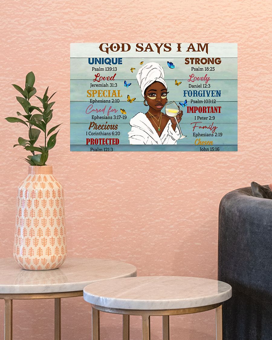 Luxury God Says I Am Unique Strong Woman Poster
