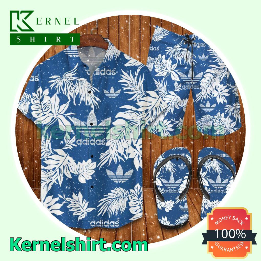 Adidas Blue Hawaiian Shirt