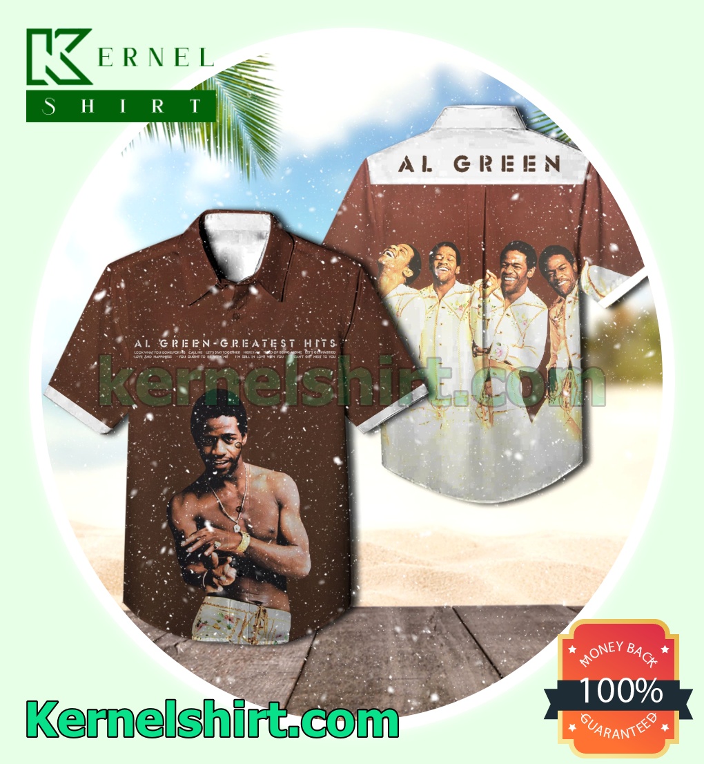 Al Green's Greatest Hits Album Cover Brown Short Sleeve Shirts