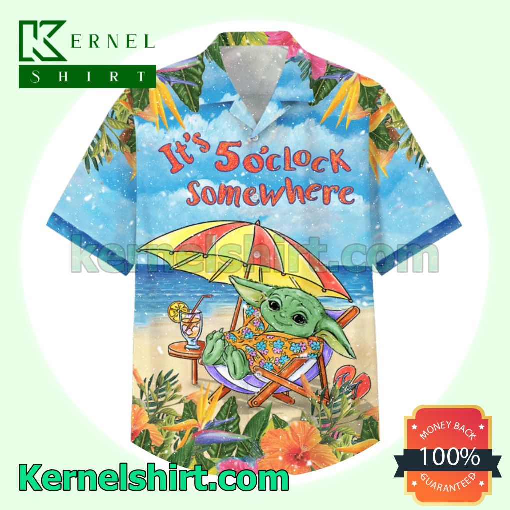 Baby Yoda Aloha Disney Summer Button Shirt