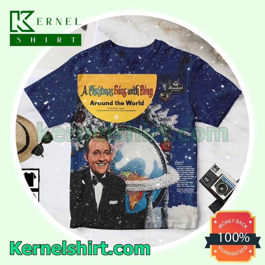 Bing Crosby A Christmas Sing With Bing Around The World Album Cover Personalized Shirt