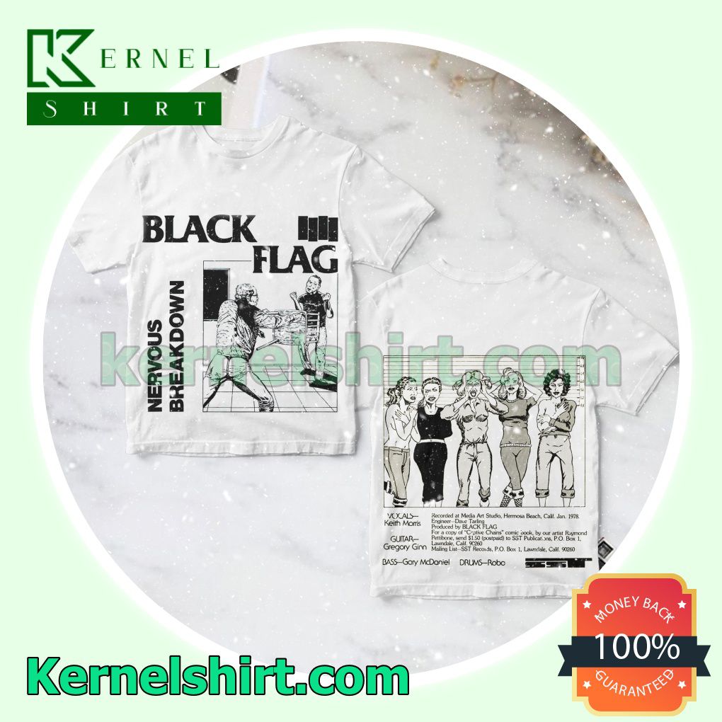 Black Flag Nervous Breakdown Album Cover White Personalized Shirt