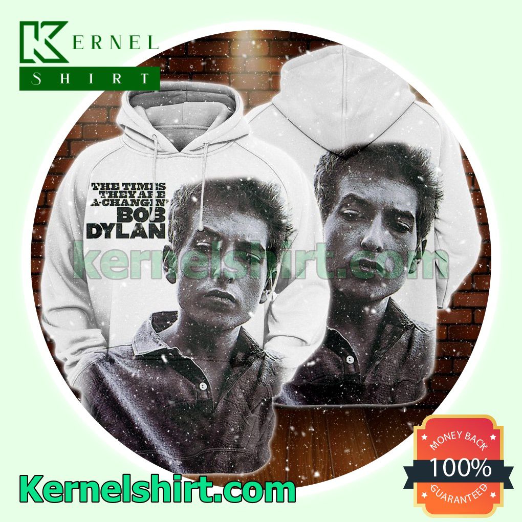 Bob Dylan The Times They Are A-changin' Album Cover Mens Hoodie