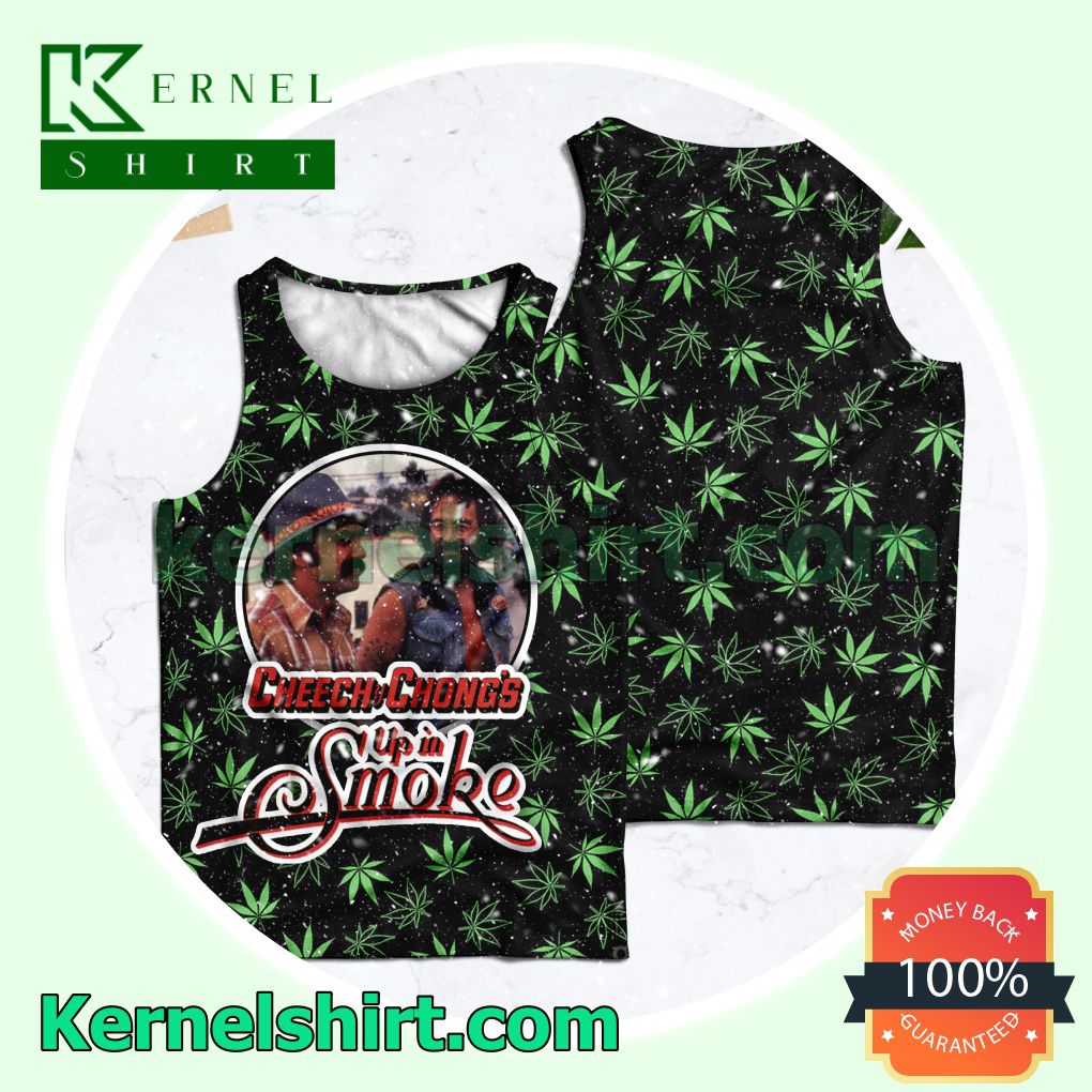 Cheech And Chong's Up In Smoke Weed Leaves Womens Tops