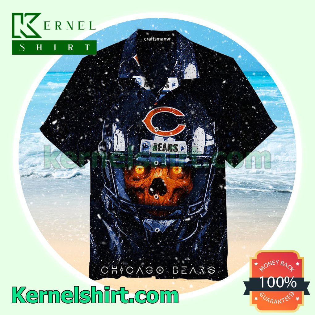 Chicago Bears Skull Print Unisex Summer Shirt