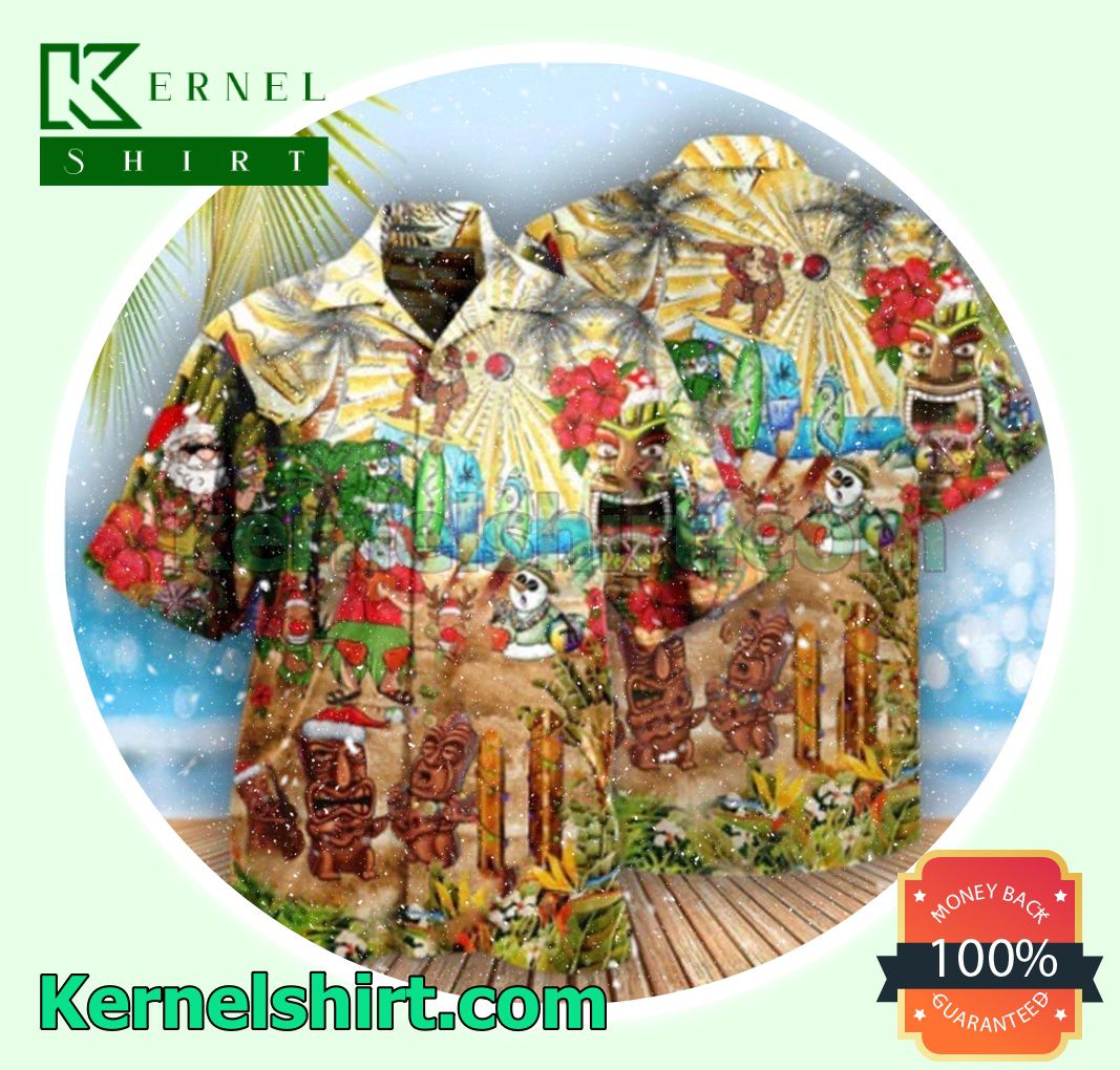 Christmas Mele Kalikimaka From Button Shirt
