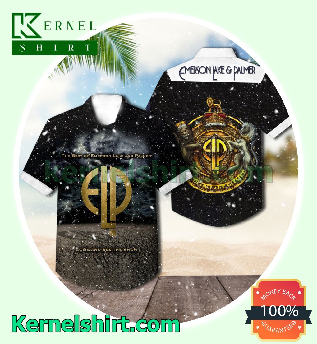 Come And See The Show The Best Of Emerson Lake And Palmer Album Cover Beach Shirts