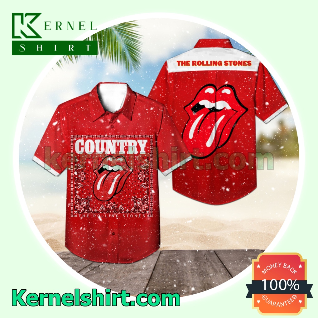 Country By The Rolling Stones Red Short Sleeve Shirts