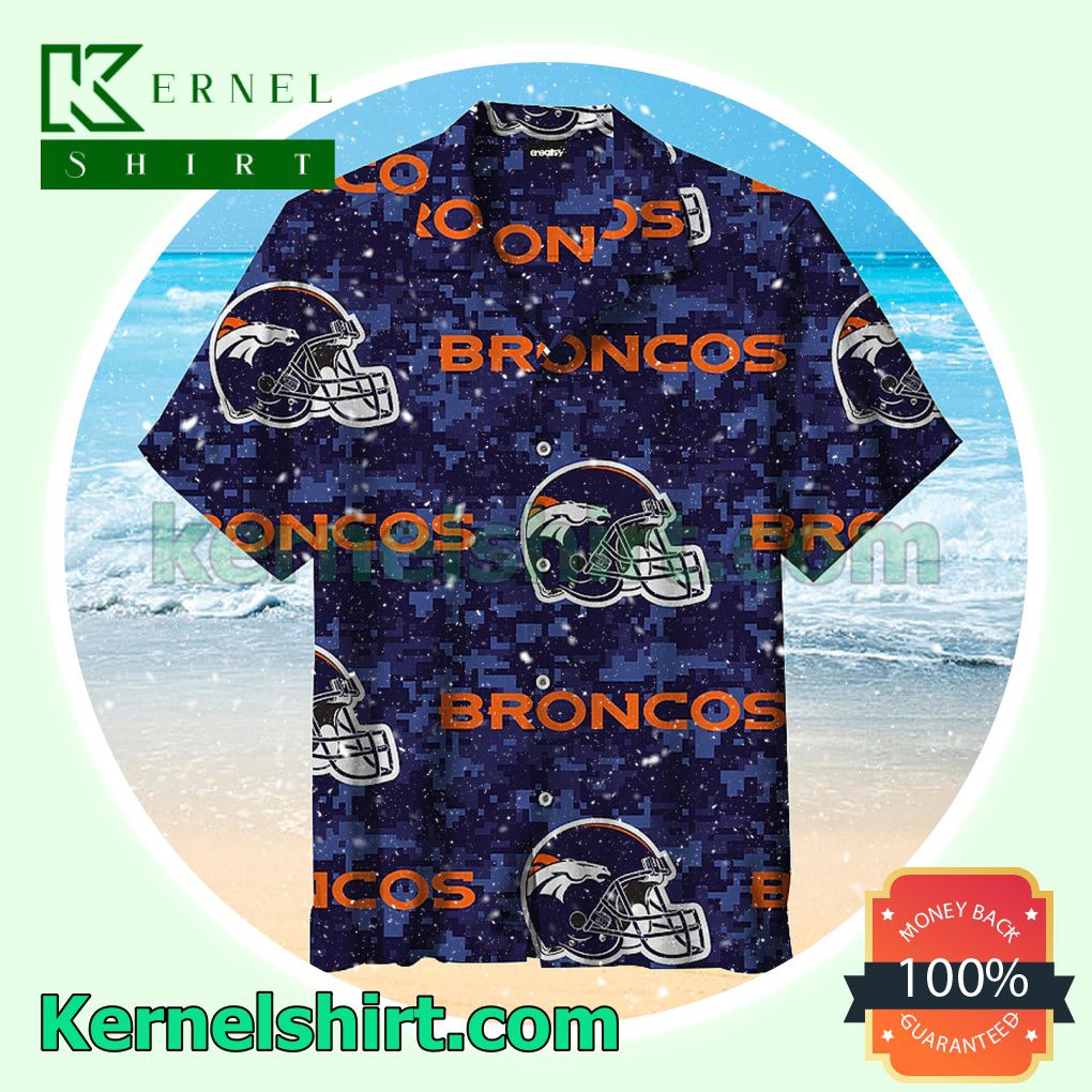 Denver Broncos Helmet Navy Summer Shirt