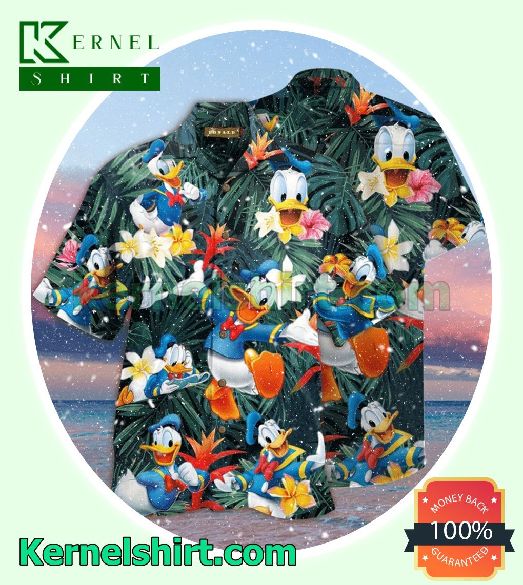Disney Donald Duck Beach Button Shirt