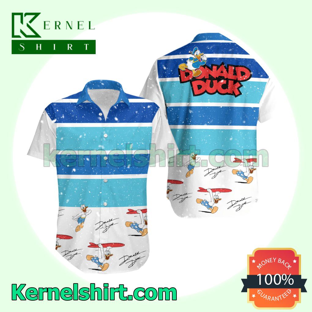 Donald Duck Disney Hawaiian Summer Tropical Button Shirt