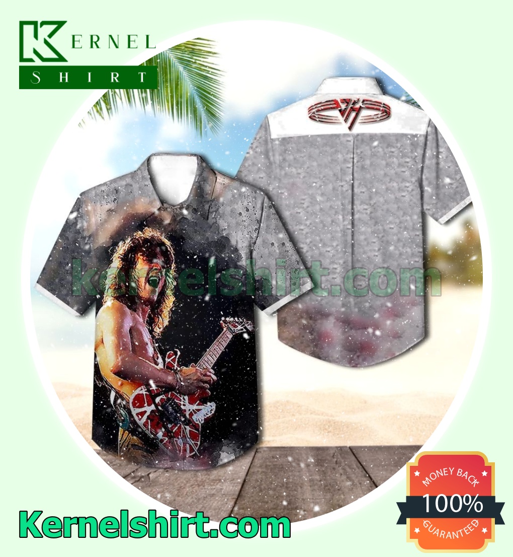 Eddie Van Halen With Guitar Short Sleeve Shirts