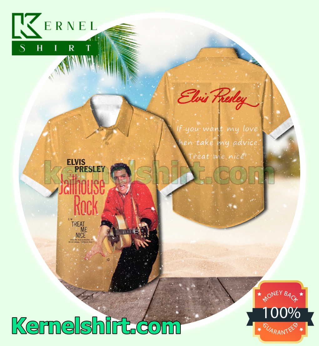 Elvis Presley Jailhouse Rock Single Cover Short Sleeve Shirts