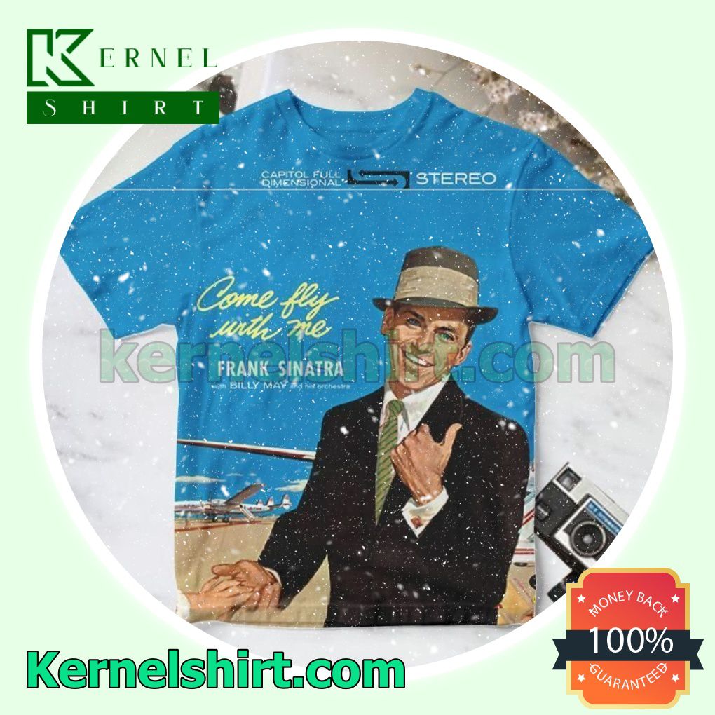 Frank Sinatra Come Fly With Me Album Cover Blue Gift Shirt