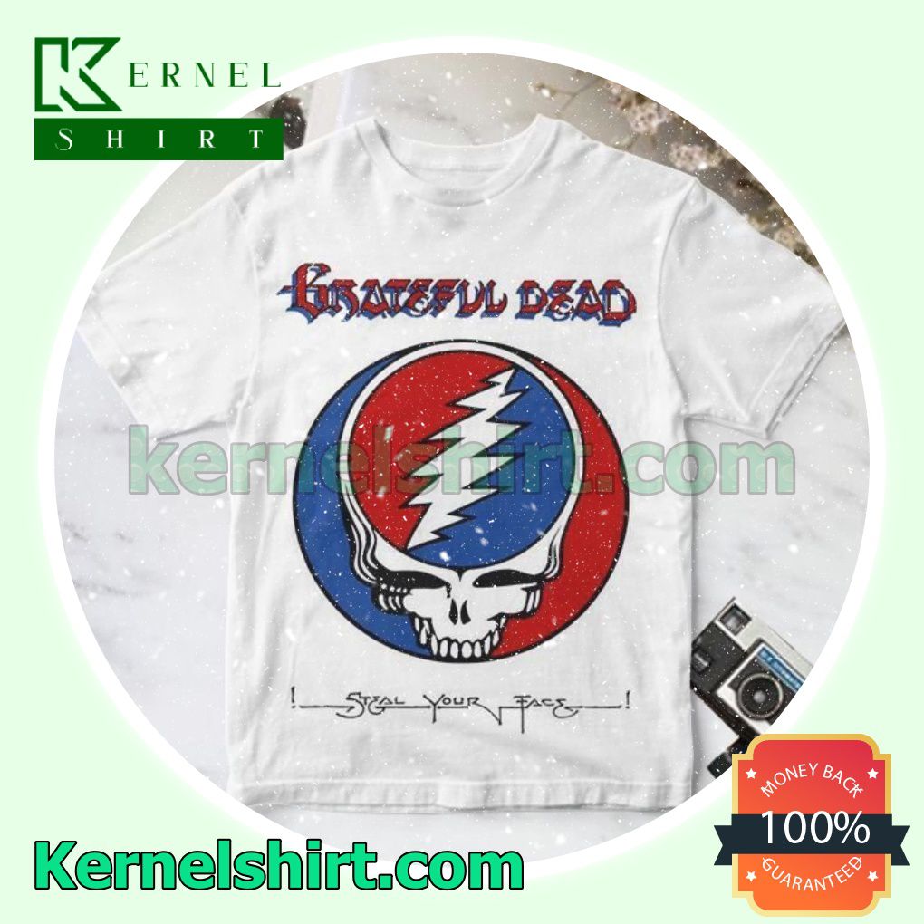 Grateful Dead Steal Your Face Album Cover White Gift Shirt