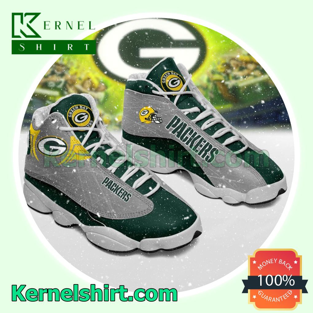 Hot Deal Green Bay Packers Gray Nike Sneakers