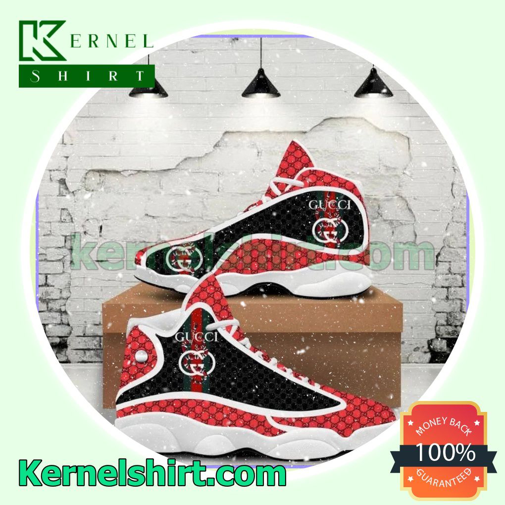 Popular Gucci Snake Red Black Nike Sneakers