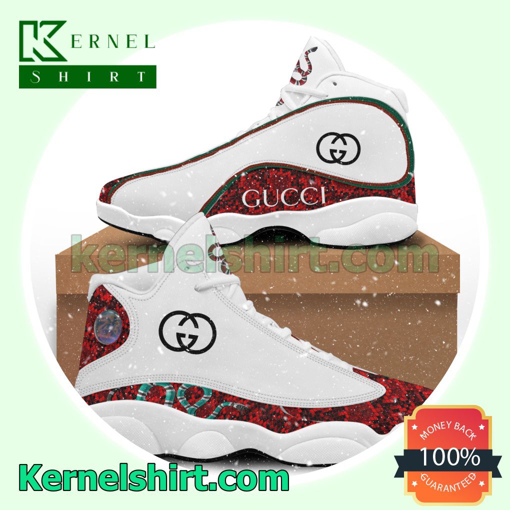 Real Gucci Snake White Red Nike Sneakers