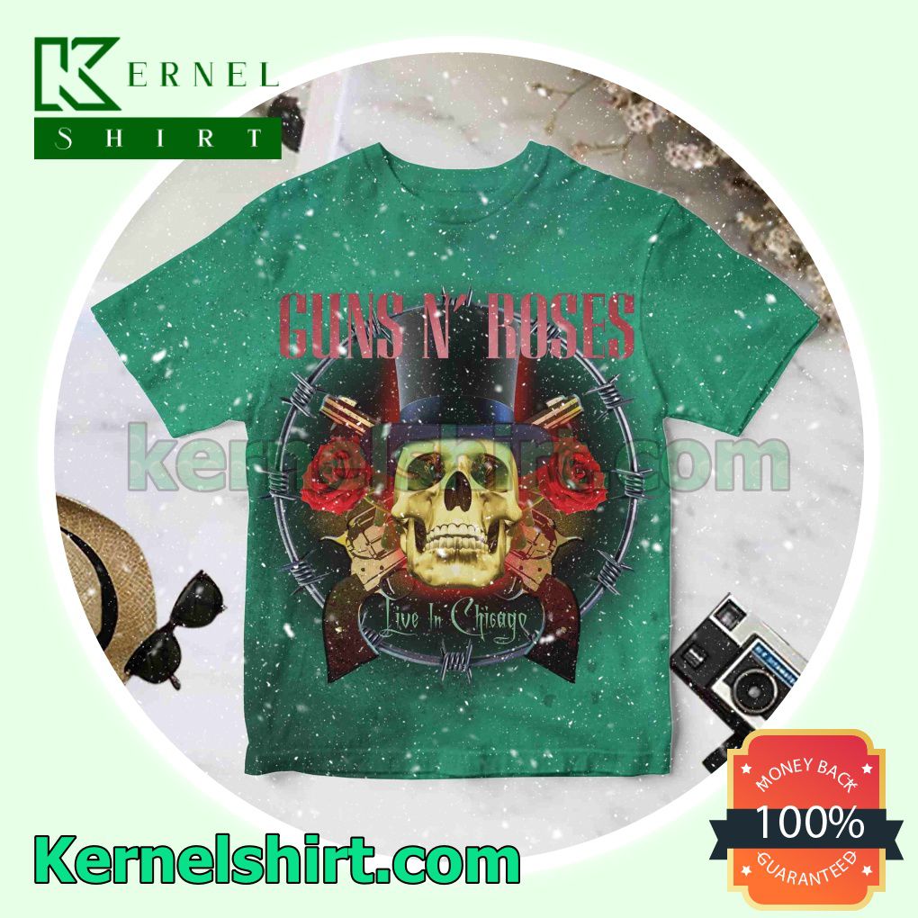 Guns N' Roses Live In Chicago Album Cover Green Personalized Shirt